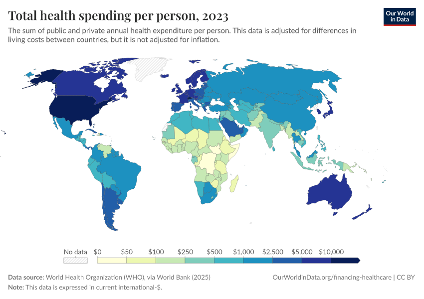 A thumbnail of the "Total health spending per person" chart