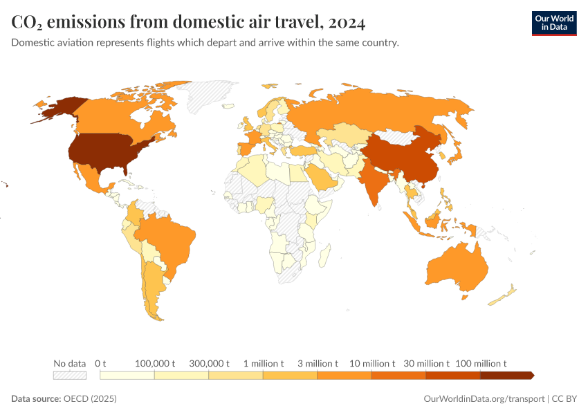 A thumbnail of the "CO₂ emissions from domestic air travel" chart
