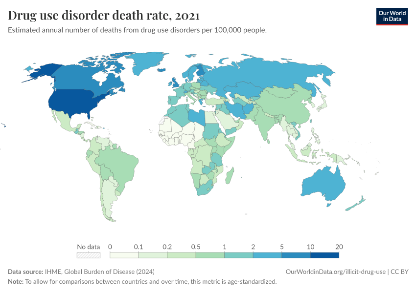 A thumbnail of the "Drug use disorder death rate" chart