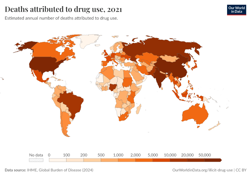 A thumbnail of the "Deaths attributed to drug use" chart