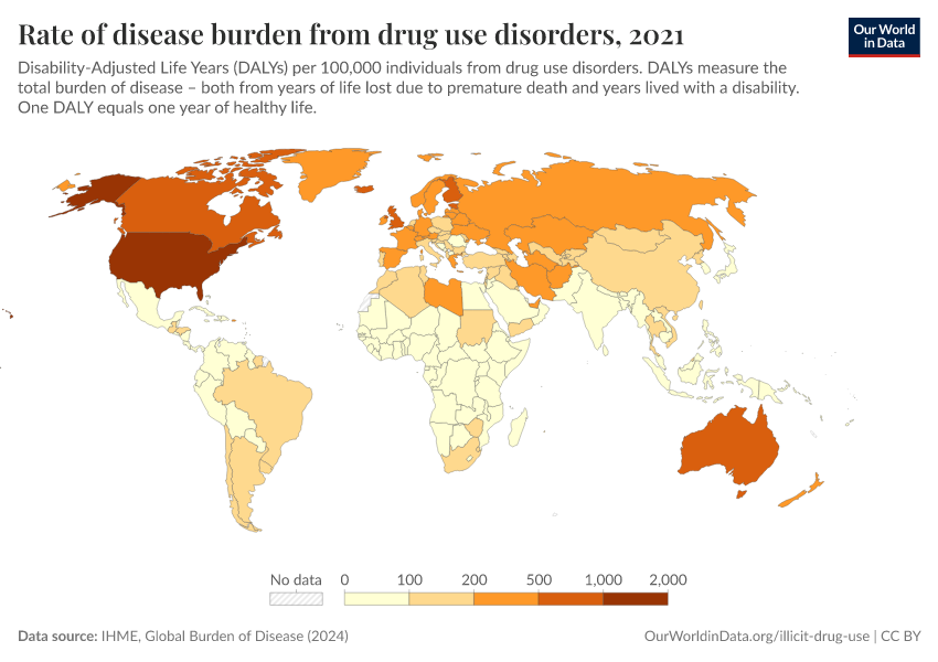 A thumbnail of the "Rate of disease burden from drug use disorders" chart