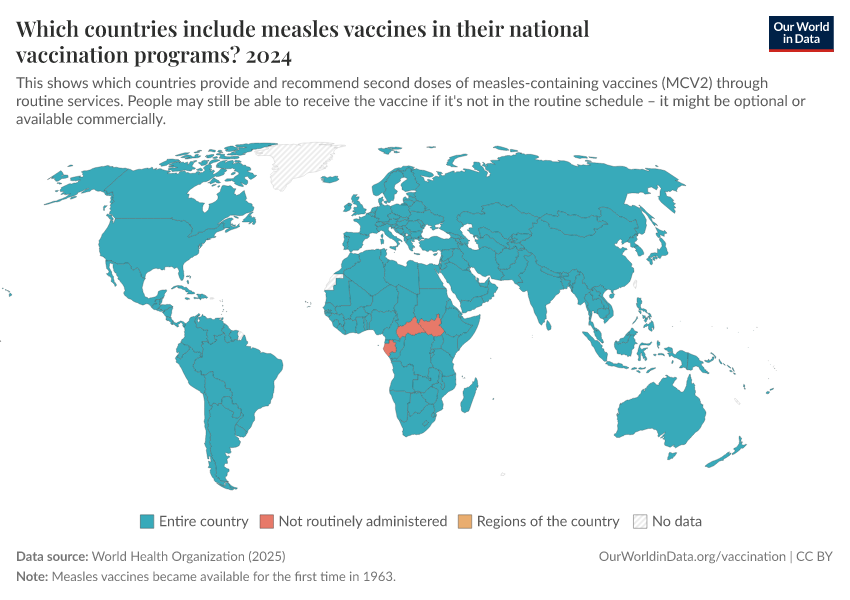 A thumbnail of the "Which countries include measles vaccines in their national vaccination programs?" chart