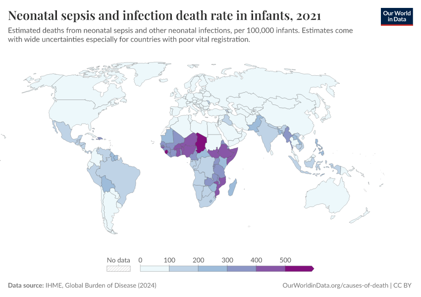 A thumbnail of the "Neonatal sepsis and infection death rate in infants" chart