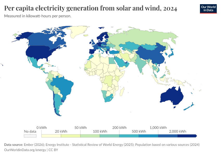 A thumbnail of the "Per capita electricity generation from solar and wind" chart