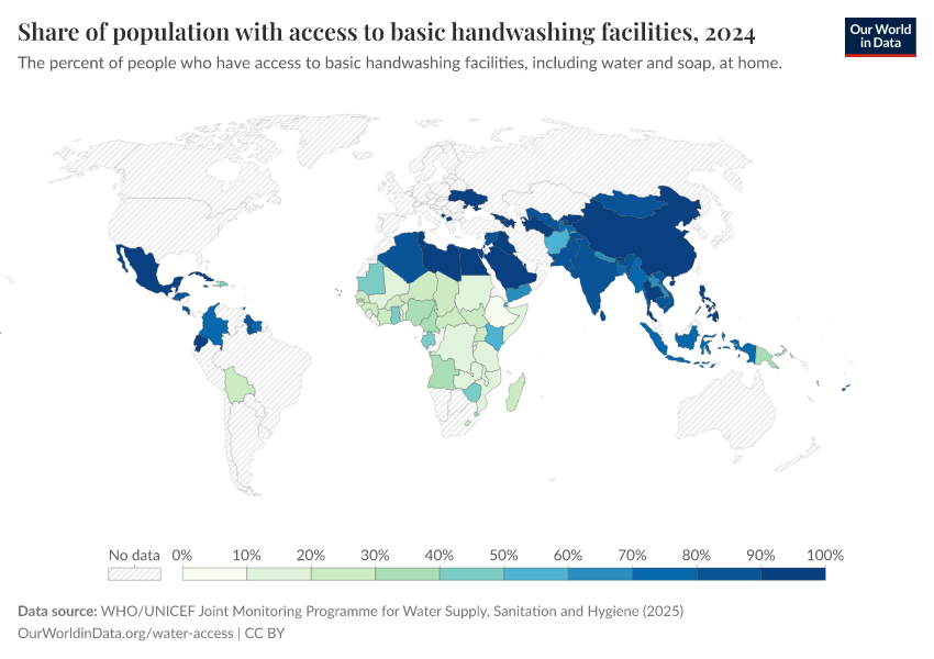 A thumbnail of the "Share of population with access to basic handwashing facilities" chart