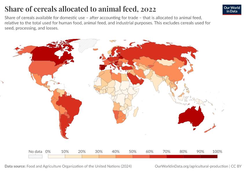 A thumbnail of the "Share of cereals allocated to animal feed" chart